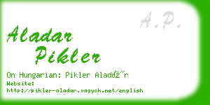aladar pikler business card